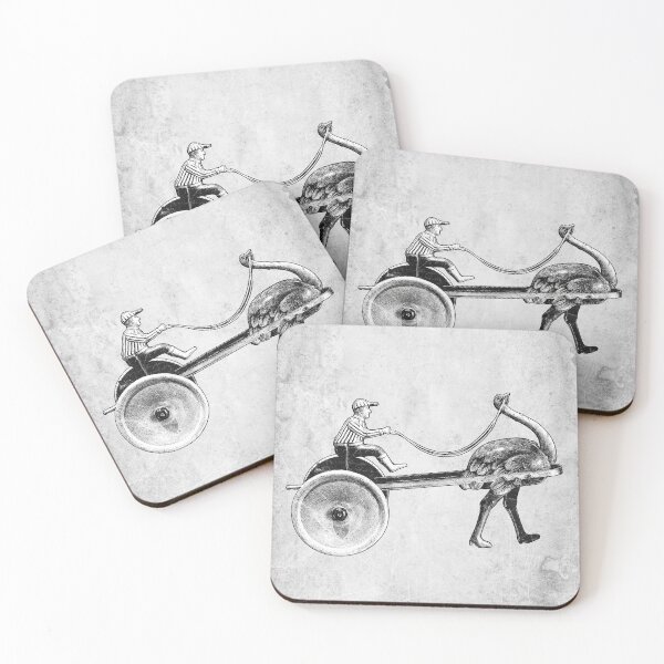 Item preview, Vintage Tin Wind-Up Ostrich Cart Racing Toy designed and sold by Ghoul Enterprises.