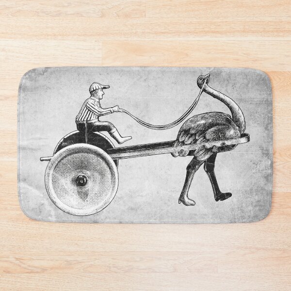 Item preview, Vintage Tin Wind-Up Ostrich Cart Racing Toy designed and sold by Ghoul Enterprises.
