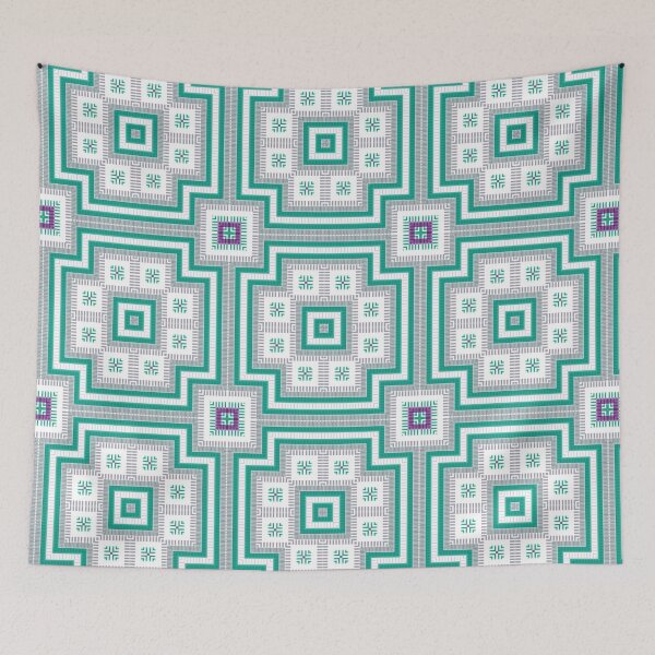 Item preview, Mint Maze Geometric Seamless Pattern designed and sold by ScreenPin.