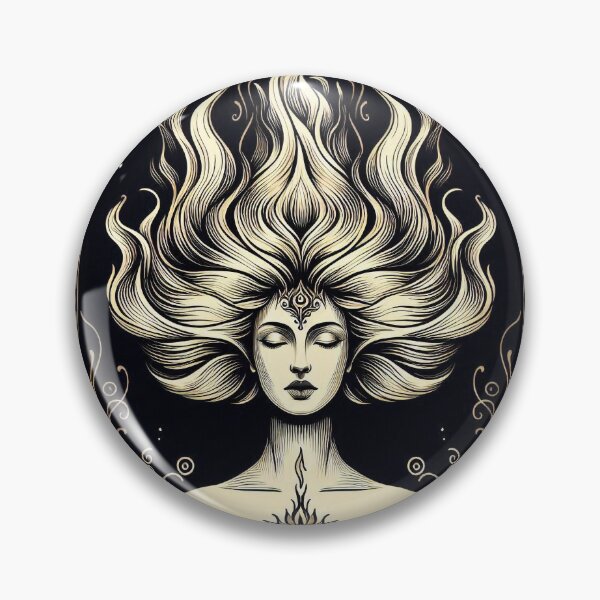 Item preview, Undine Water Spirit – Mystical Feminine Energy, Gold Line Art designed and sold by Roberta Calabrese.