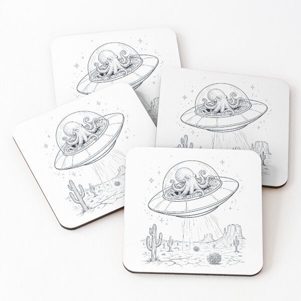 Item preview, Vintage Octopus Riding UFO Animal Lover designed and sold by DoodleTortle.