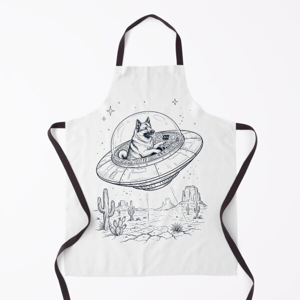 Item preview, Vintage Norwegian Elkhound Riding UFO Dog Mom Dad Lover designed and sold by DoodleTortle.