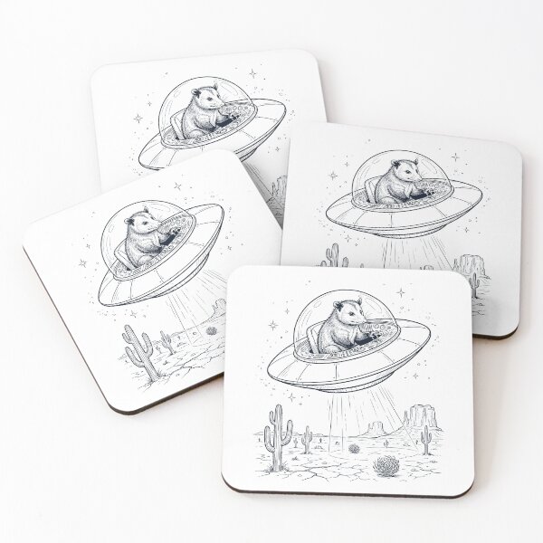 Item preview, Vintage Opossum Riding UFO Animal Lover designed and sold by DoodleTortle.