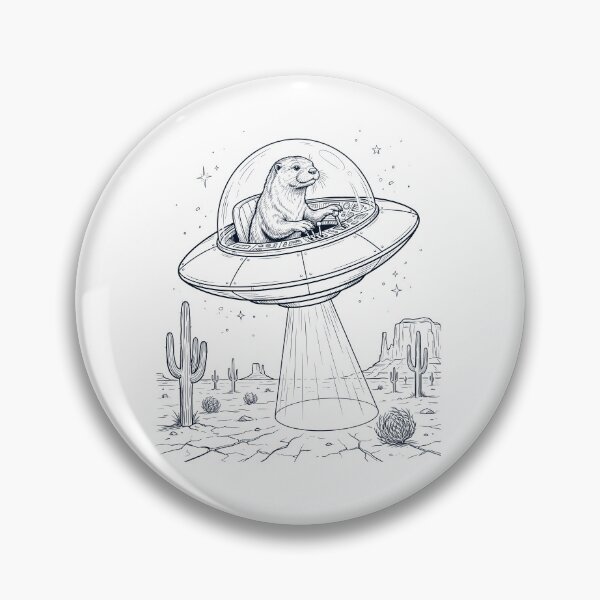 Item preview, Vintage Otter Riding UFO Animal Lover designed and sold by DoodleTortle.