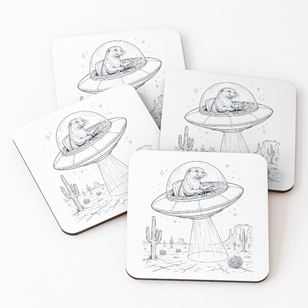 Item preview, Vintage Otter Riding UFO Animal Lover designed and sold by DoodleTortle.