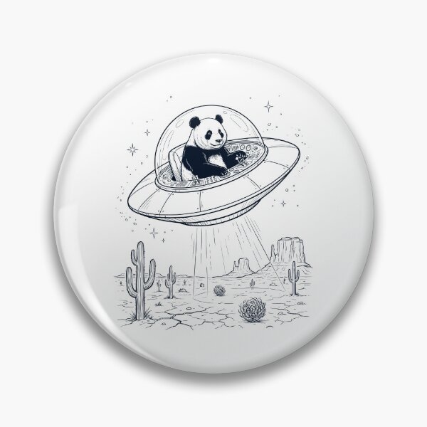 Item preview, Vintage Panda Riding UFO Animal Lover designed and sold by DoodleTortle.