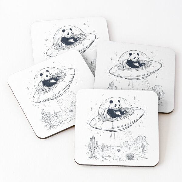 Item preview, Vintage Panda Riding UFO Animal Lover designed and sold by DoodleTortle.