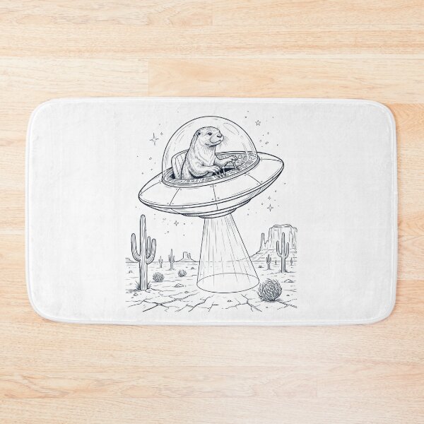 Item preview, Vintage Otter Riding UFO Animal Lover designed and sold by DoodleTortle.