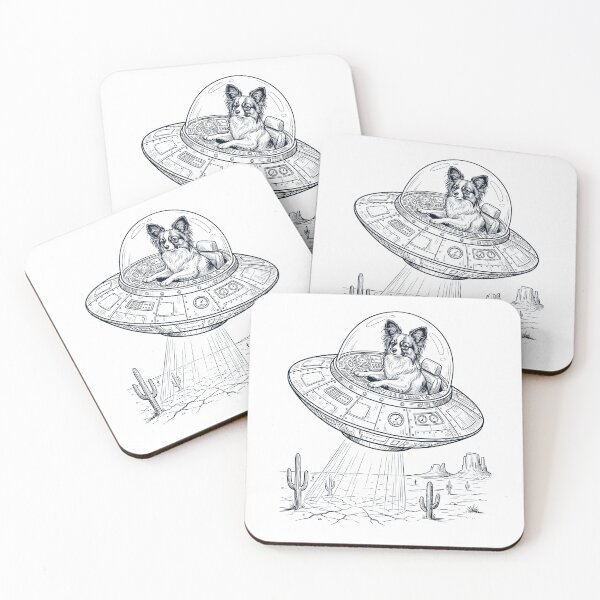 Item preview, Vintage Papillon Riding UFO Dog Mom Dad Lover designed and sold by DoodleTortle.