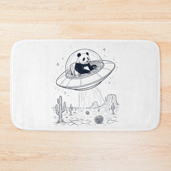Item preview, Vintage Panda Riding UFO Animal Lover designed and sold by DoodleTortle.
