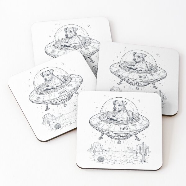 Item preview, Vintage Patterdale Terrier Riding UFO Dog Mom Dad Lover designed and sold by DoodleTortle.