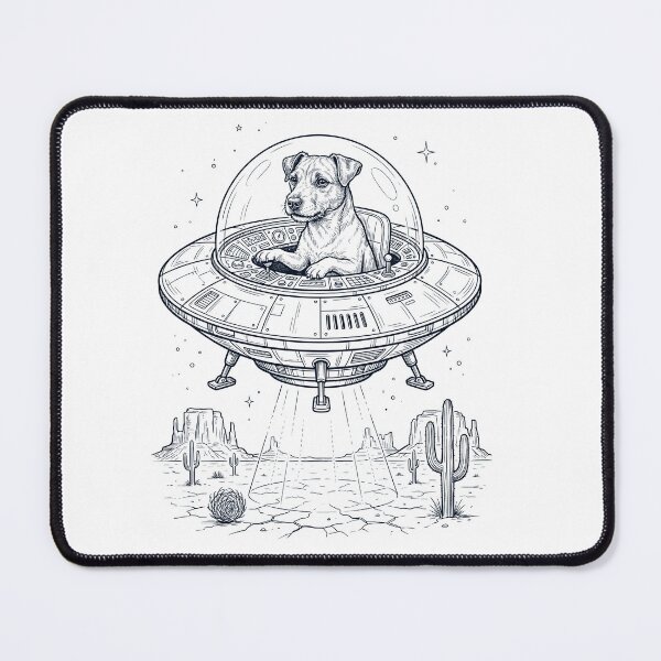 Item preview, Vintage Patterdale Terrier Riding UFO Dog Mom Dad Lover designed and sold by DoodleTortle.