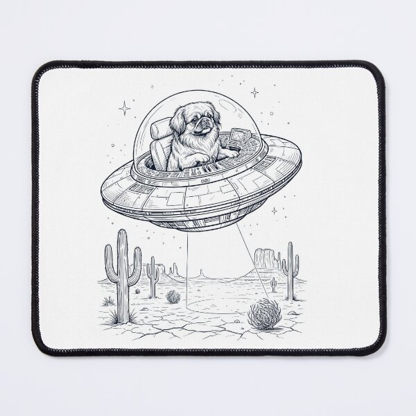 Item preview, Vintage Pekingese Riding UFO Dog Mom Dad Lover designed and sold by DoodleTortle.