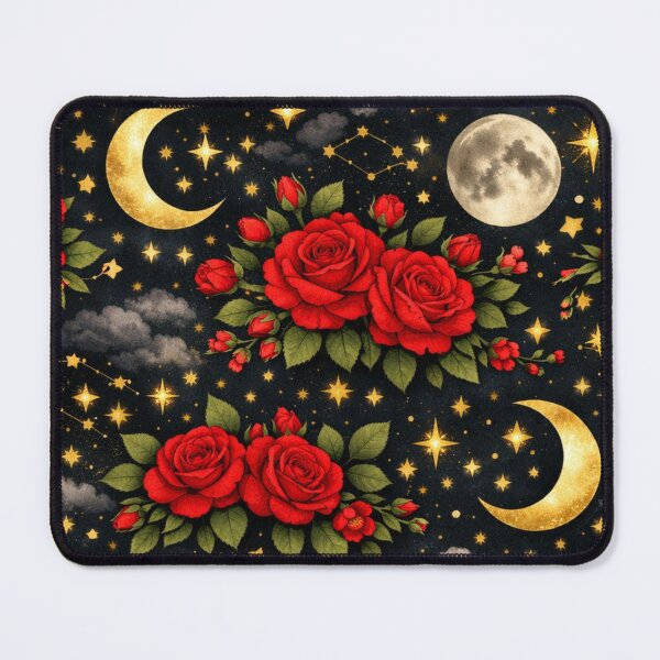 Item preview, Celestial Red Rose pattern- Aesthetic floral pattern design designed and sold by RiseFemmedom.