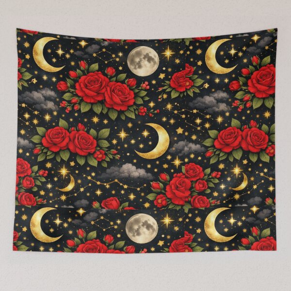 Item preview, Celestial Red Rose pattern- Aesthetic floral pattern design  designed and sold by RiseFemmedom.