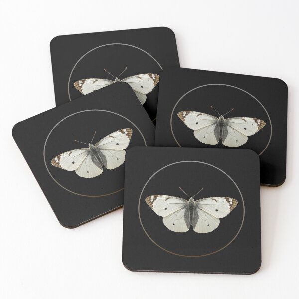 Item preview, Cabbage white butterfly on black. designed and sold by moths-minor.