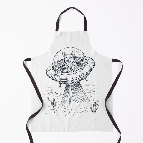Item preview, Vintage Pembroke Welsh Corgi Riding UFO Dog Mom Dad Lover designed and sold by DoodleTortle.