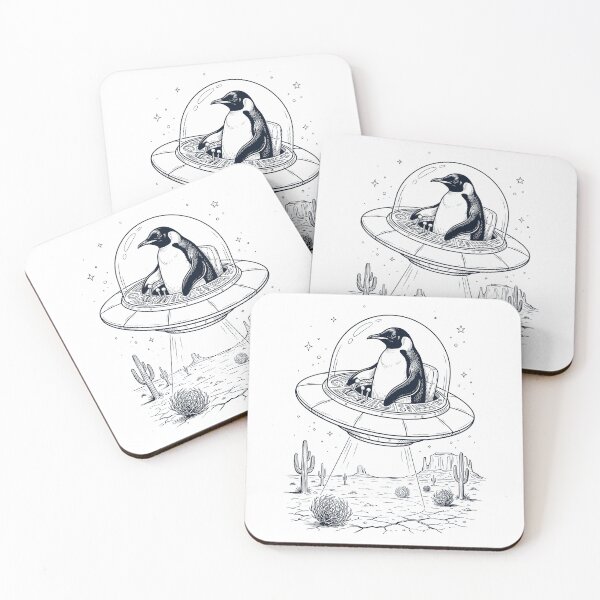 Artikelvorschau, Vintage Pinguin reitet UFO Tierliebhaber entworfen und verkauft von DoodleTortle.