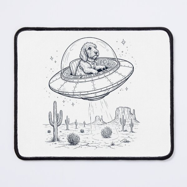 Item preview, Vintage Petit Basset Griffon Vendeen Riding UFO Dog Mom Dad Lover designed and sold by DoodleTortle.