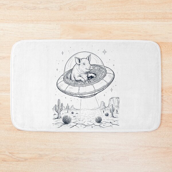 Item preview, Vintage Pig Riding UFO Animal Lover designed and sold by DoodleTortle.