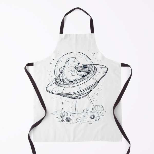 Item preview, Vintage Polar Bear Riding UFO Animal Lover designed and sold by DoodleTortle.