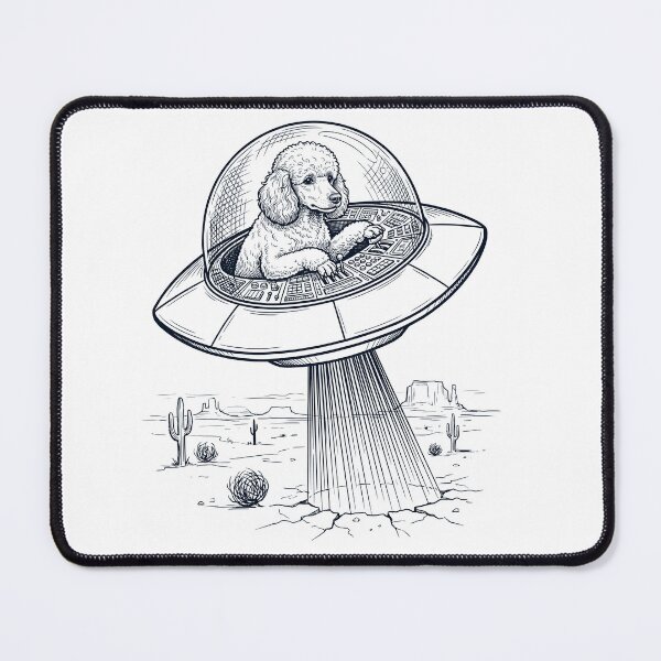 Item preview, Vintage Poodle Riding UFO Dog Mom Dad Lover designed and sold by DoodleTortle.