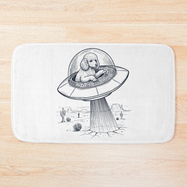 Item preview, Vintage Poodle Riding UFO Dog Mom Dad Lover designed and sold by DoodleTortle.