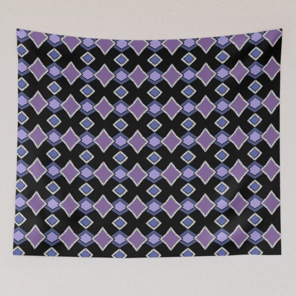 Item preview, Tribal Geometric Purple and Blue on Black designed and sold by Art in My Loft.