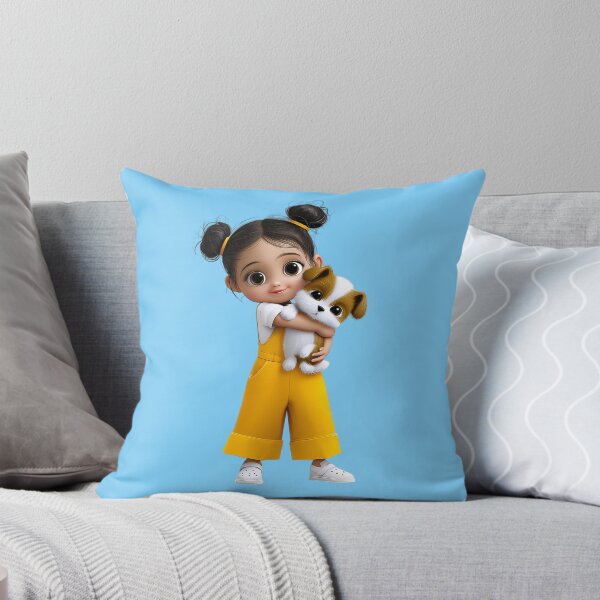 Item preview, Sweet Puppy Love Illustration - Toddler Girl with Dog Gift for Kids designed and sold by illeN-Art-World.