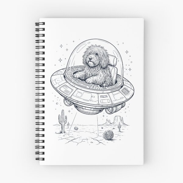 Item preview, Vintage Puli Riding UFO Dog Mom Dad Lover designed and sold by DoodleTortle.
