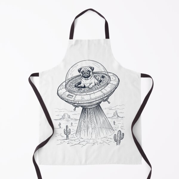 Item preview, Vintage Pug Riding UFO Dog Mom Dad Lover designed and sold by DoodleTortle.