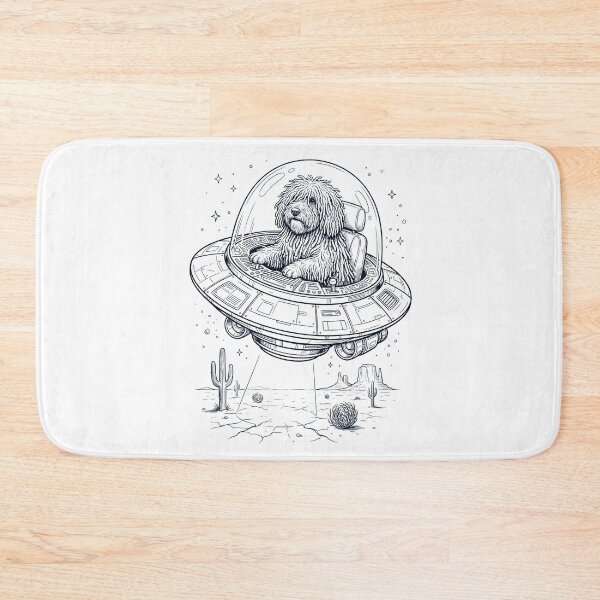 Item preview, Vintage Puli Riding UFO Dog Mom Dad Lover designed and sold by DoodleTortle.