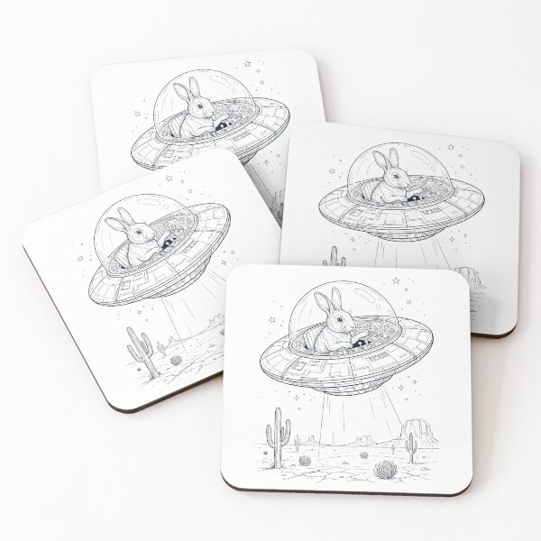 Item preview, Vintage Rabbit Riding UFO Animal Lover designed and sold by DoodleTortle.