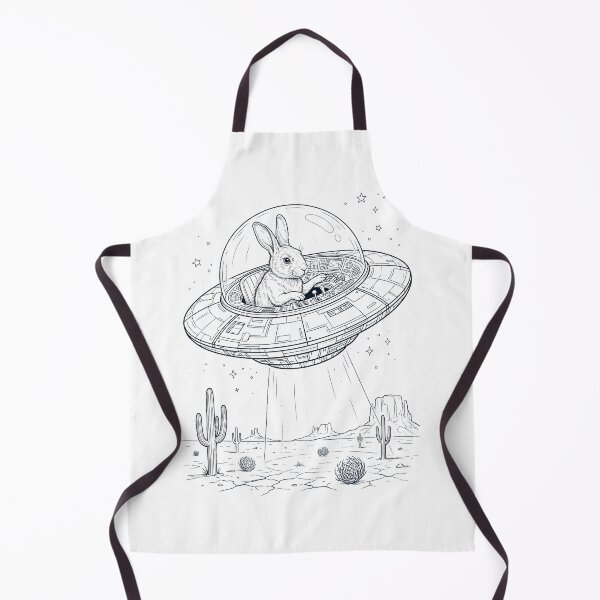 Item preview, Vintage Rabbit Riding UFO Animal Lover designed and sold by DoodleTortle.