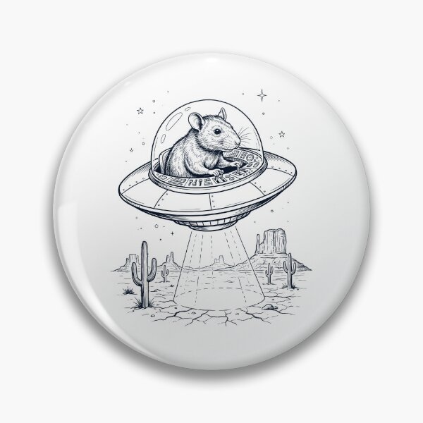 Item preview, Vintage Rat Riding UFO Animal Lover designed and sold by DoodleTortle.