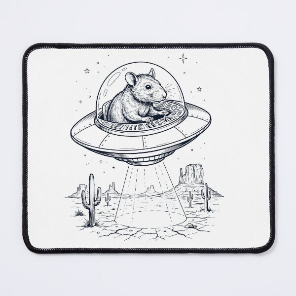 Item preview, Vintage Rat Riding UFO Animal Lover designed and sold by DoodleTortle.