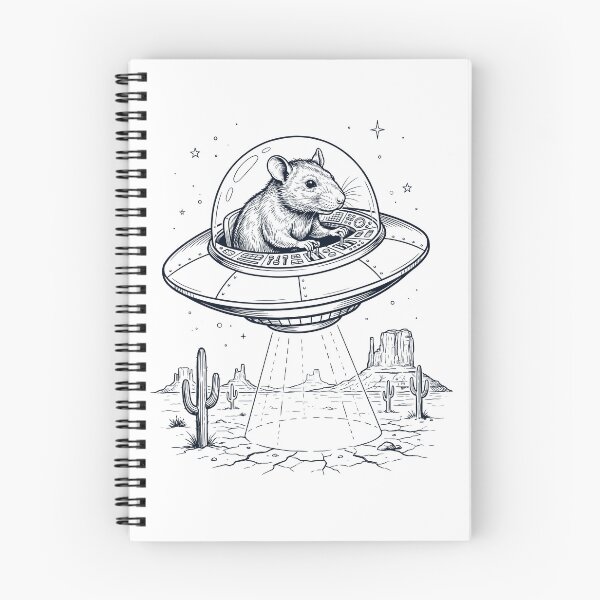 Item preview, Vintage Rat Riding UFO Animal Lover designed and sold by DoodleTortle.