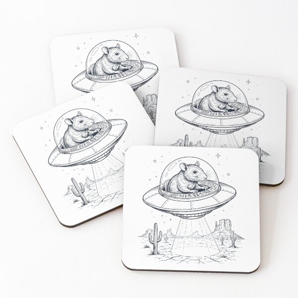 Item preview, Vintage Rat Riding UFO Animal Lover designed and sold by DoodleTortle.