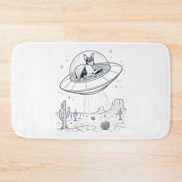 Item preview, Vintage Rat Terrier Riding UFO Dog Mom Dad Lover designed and sold by DoodleTortle.