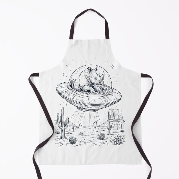 Item preview, Amante de los animales montando un rinoceronte vintage y un OVNI designed and sold by DoodleTortle.