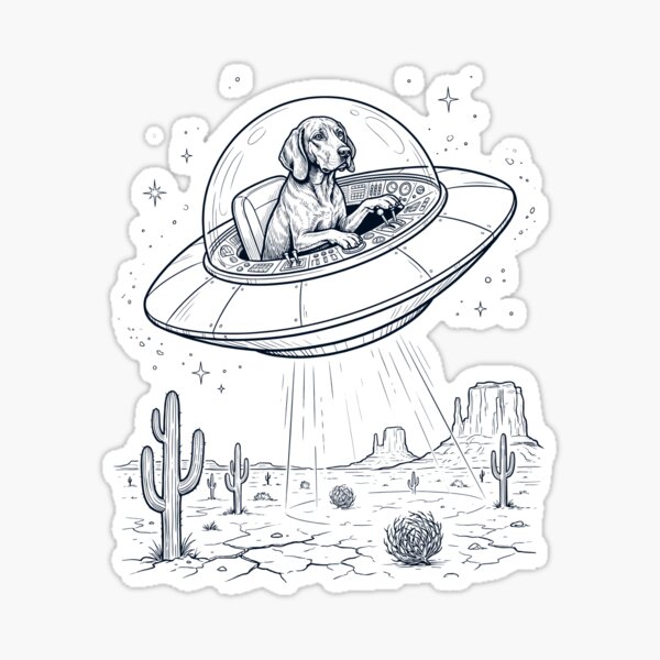 Item preview, Vintage Redbone Coonhound Riding UFO Dog Mom Dad Lover designed and sold by DoodleTortle.