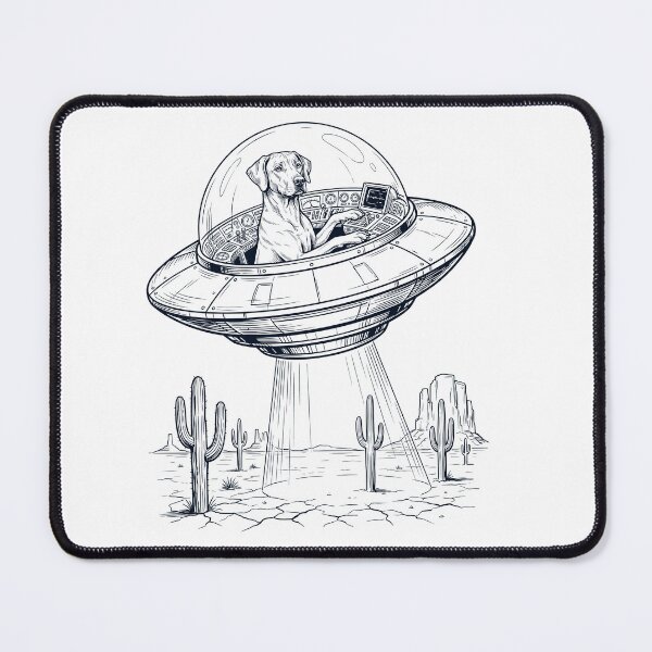 Item preview, Vintage Rhodesian Ridgeback Riding UFO Dog Mom Dad Lover designed and sold by DoodleTortle.