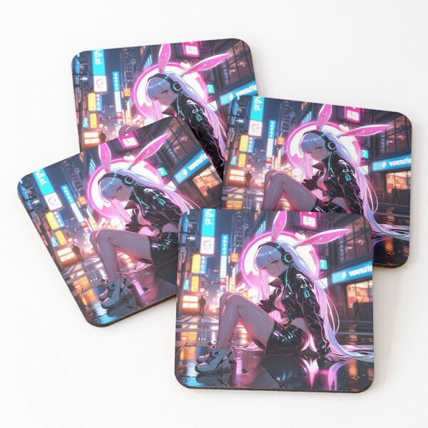 Item preview, Futuristic Bunny Girl Neon Streets designed and sold by AnimDream .
