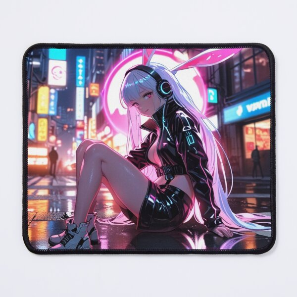 Item preview, Futuristic Bunny Girl Neon Streets designed and sold by AnimDream .