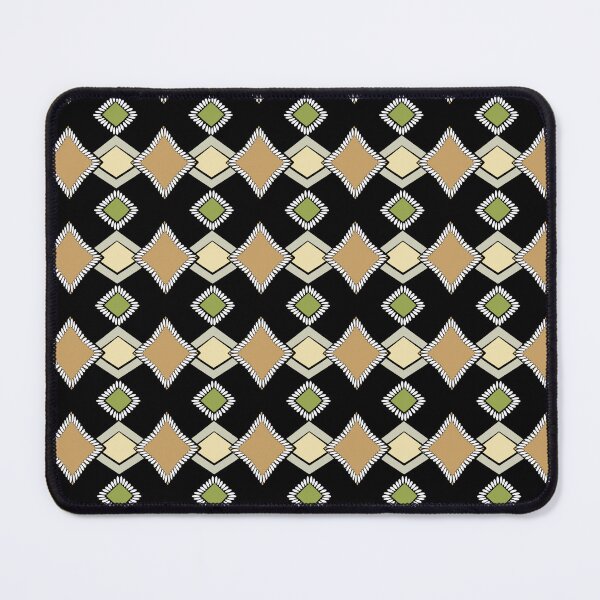 Item preview, Tribal Geometric Tan and Green on Black designed and sold by Art in My Loft.