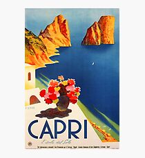 Lámina fotográfica Cartel de viaje vintage "Capri - Italia" ⛔ Calidad HQ