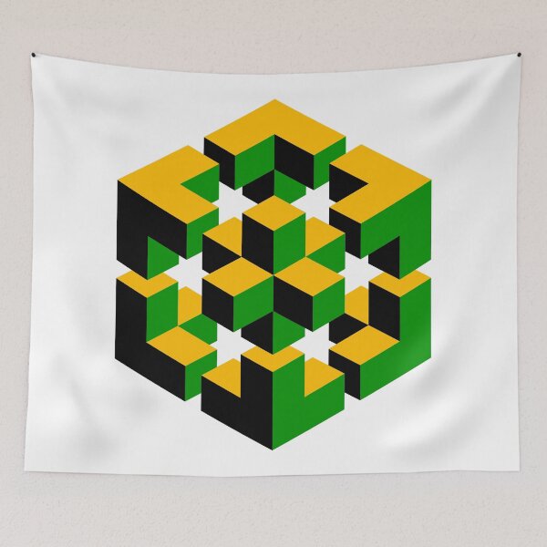Item preview, impossible figure cuboid magic optical illusion designed and sold by Helen-Storm.