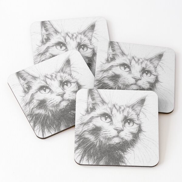 Item preview, Black and White Cat Portrait Print | Pencil Sketch Cat Art | Realistic Feline Drawing | Monochrome Pet Illustration designed and sold by Leon Woods Pencil Art.