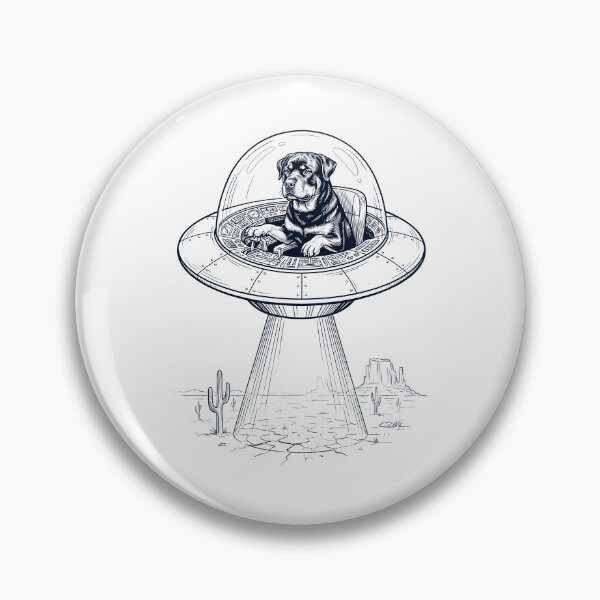 Item preview, Vintage Rottweiler Riding UFO Dog Mom Dad Lover designed and sold by DoodleTortle.