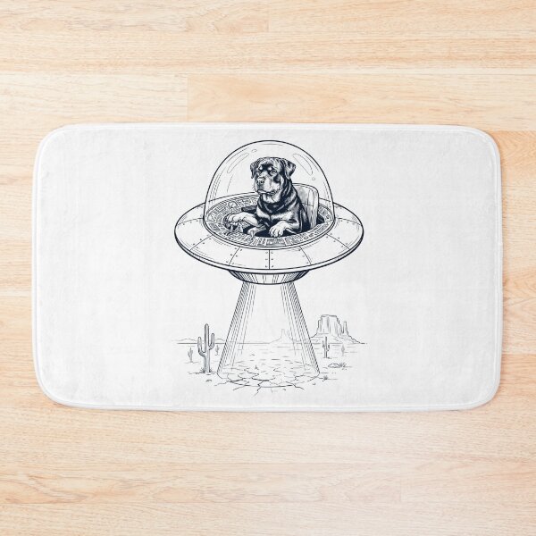 Item preview, Vintage Rottweiler Riding UFO Dog Mom Dad Lover designed and sold by DoodleTortle.